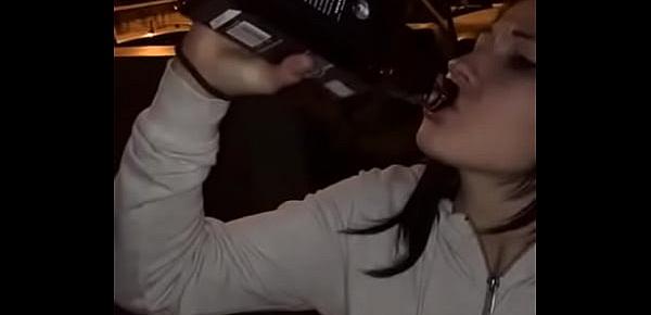  Sexy Girl non stop drinking full bottle Less the a minute